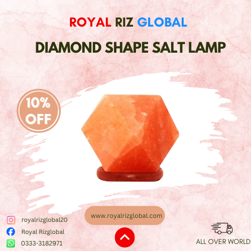 Diamond Shaped Salt Lamp Image 1